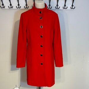 Elegant Scarlet Trench Coat by Melanie Lyne EUC size 8